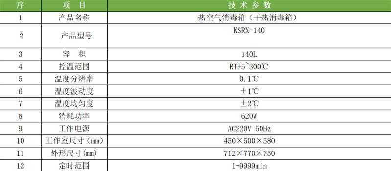 宁波科晟供应KSRX-140热空气消毒箱