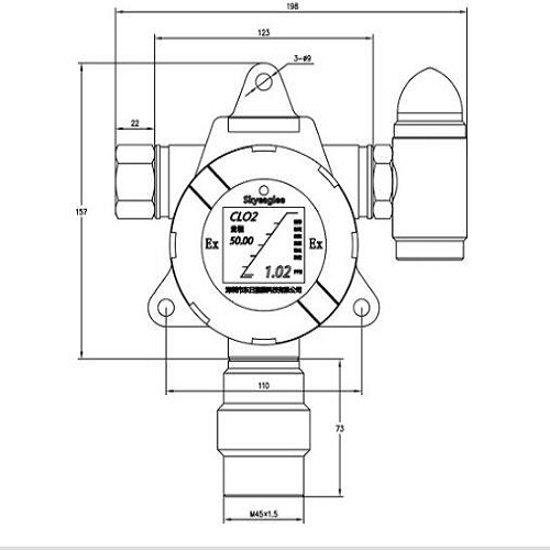 固定式度检测仪DR022-0-1000ppm