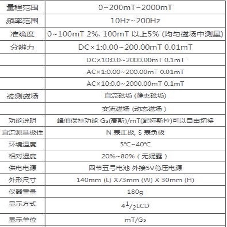 数字高斯计 型号:WJ61-GS-100DA