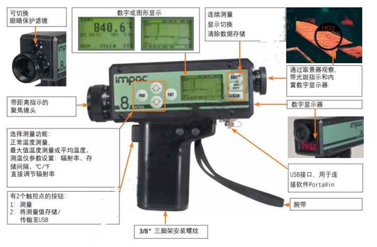 便携式红外测温仪 型号IS8 PRO 库号D391175 