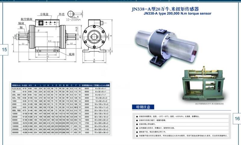 扭矩转速传感器 型号JN338-200AG