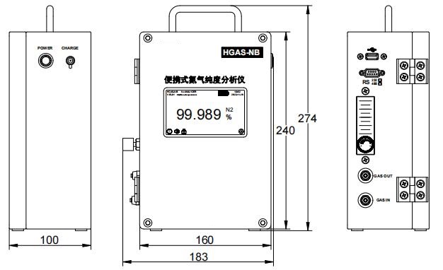 便携式氮气纯度分析仪 型号HGAS-NB