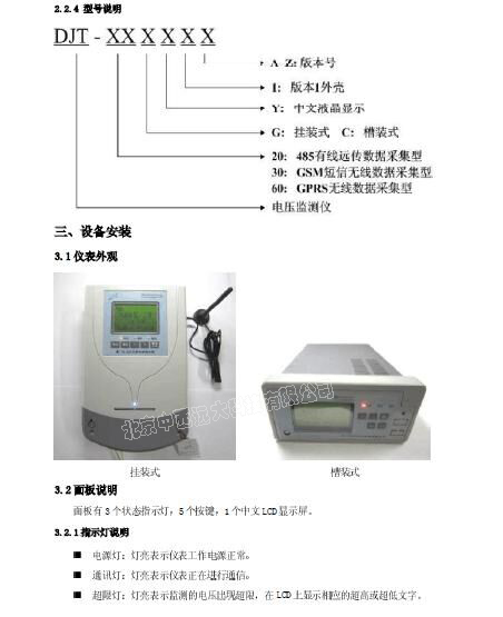 电压监测仪槽式型号DJT-20CY1E库号M406055 