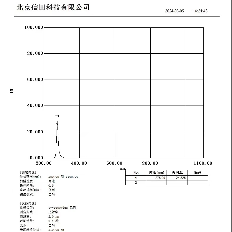 信田光电275nm紫外窄带滤光片 厂家直销