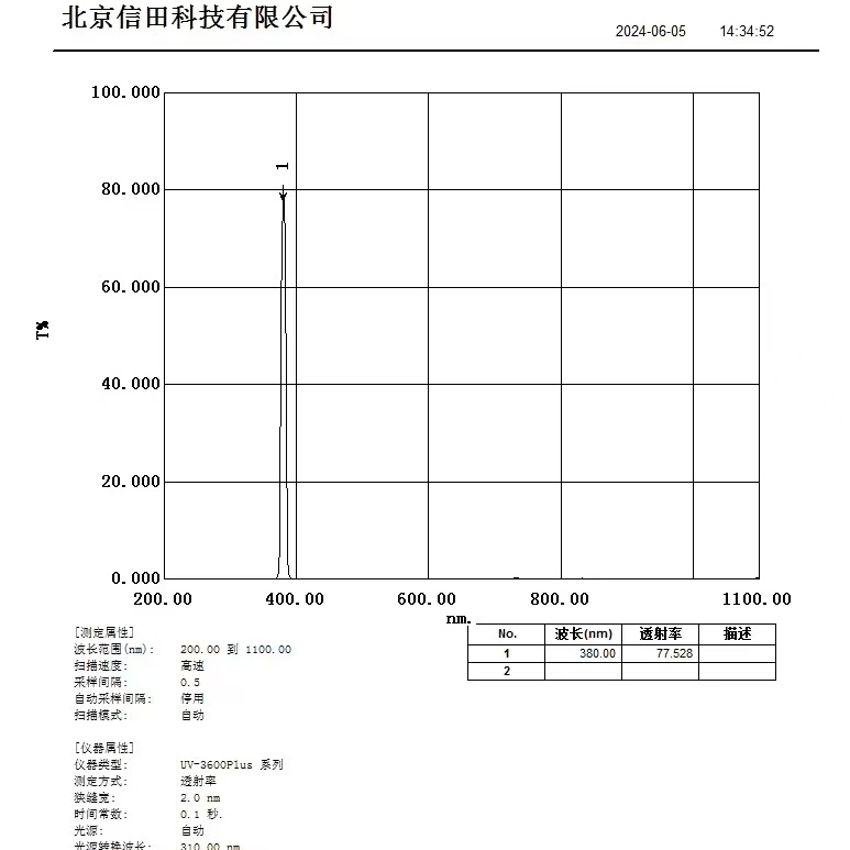 信田光电380nm紫外窄带滤光片 厂家直销