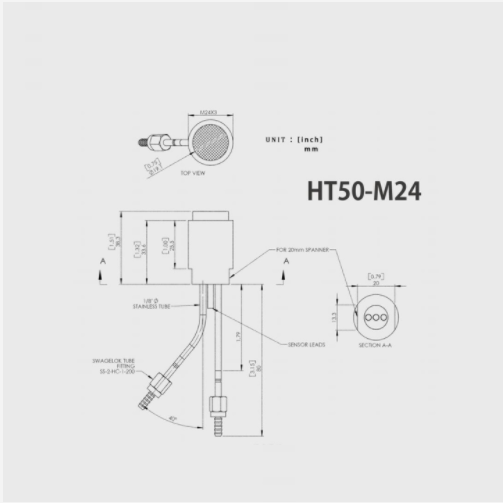 高温辐射热流传感器 型号:DLW01-HT50-M24