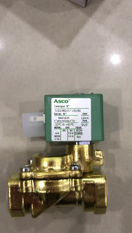 ASCO世格黄铜电磁阀SCE238D007 AC230V作用