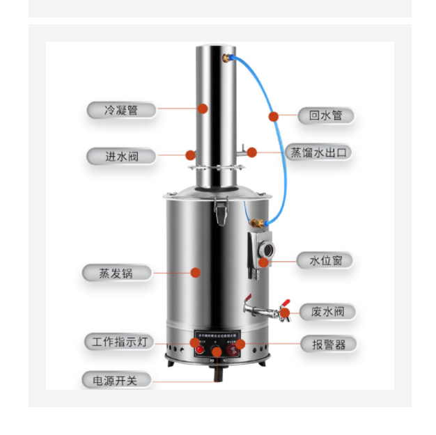 全不銹鋼斷水自控蒸餾器 中西器材 DDZ-20L