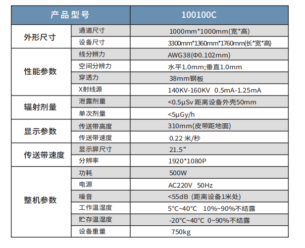 國展智能100100CX射線安全檢查設備