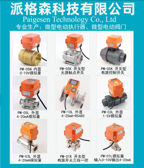 派格森PM-20K微型电动执行器多回转针型阀
