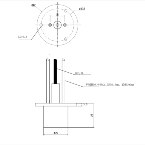 輻射熱流傳感器 型號:TX111-GTT-25-500-WF