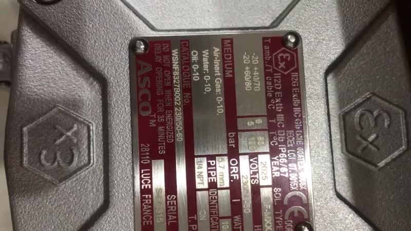 气动阀ASCO特点WSNF8327B002 230VAC